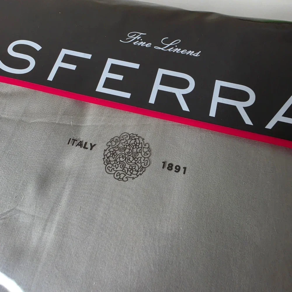 SFERRA Fiona 3200 Twin Duvet Cover with Standard Pillow Sham Gray Made in Italy‎